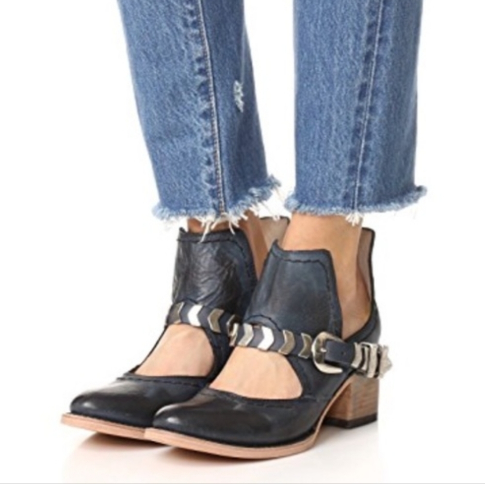 Freebird leather open bootie shoes